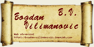 Bogdan Vilimanović vizit kartica